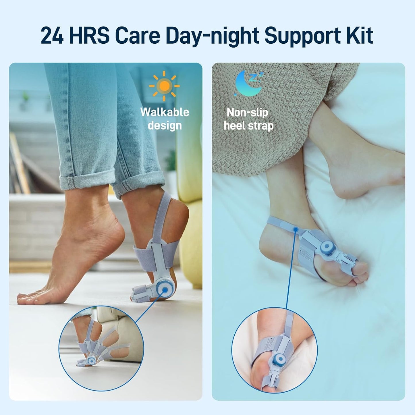 TENICORE Adjustable Knob Bunion Brace Splint Anti-slip Heel Strap With Toe Seperator