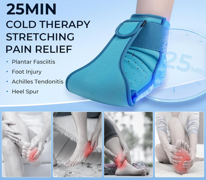 TENICORE Plantar Fasciitis Relief Night Splint Foot Ice Pack For Achilles Tendonitis Small