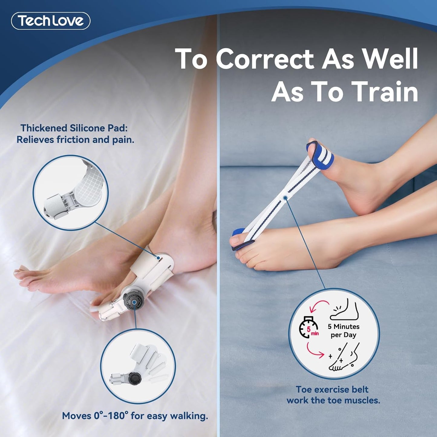 TENICORE Adjustable Bunion Splint - Day & Night Support