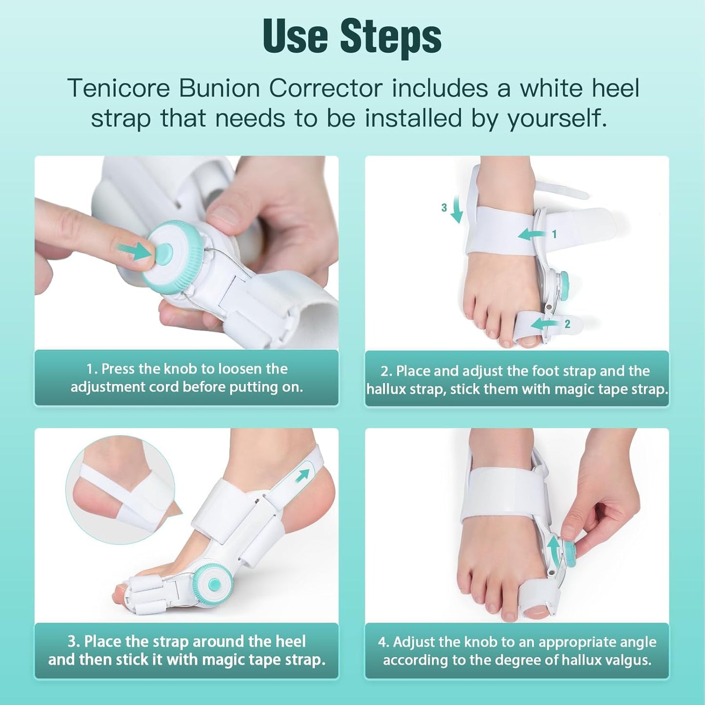 TENICORE Best Bunion Corrector Adjustable Knob Bunion Splint for Bunion Relief