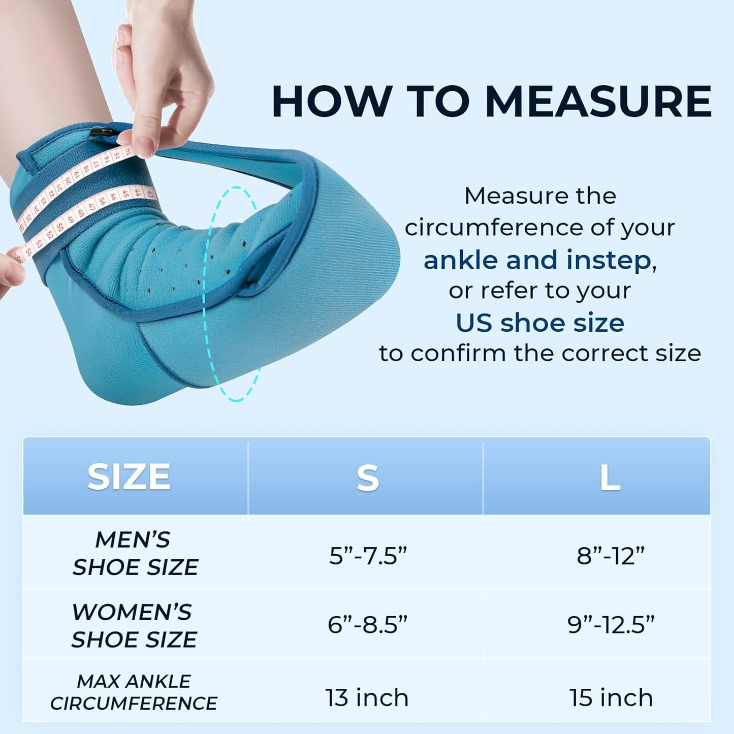 TENICORE Plantar Fasciitis Relief Night Splint Foot Ice Pack For Achilles Tendonitis Small