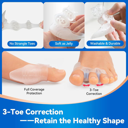 Tech Love 1 Pairs Adjustable Toe Spacers Original Soft Design Wear with Shoes Bunion Pads for Women Men