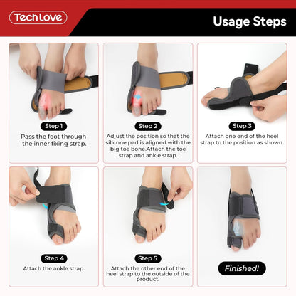 Tech Love Bunion Corrector for Women Men Big Toe 1 Pair