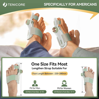 Tenicore bunion corrector made for Americans, one size fits most men US size 6-10.