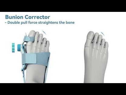 User setting up the bunion corrector, preparing it for comfortable home relief